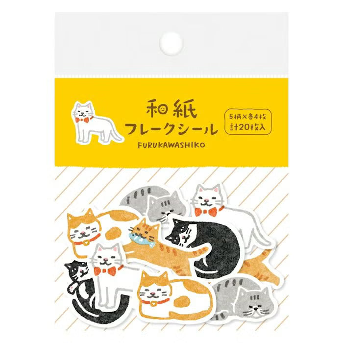 Furukawa Shiko Washi Flake Stickers - Cat