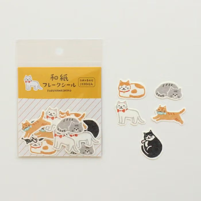 Furukawa Shiko Washi Flake Stickers - Cat