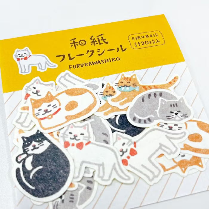 Furukawa Shiko Washi Flake Stickers - Cat