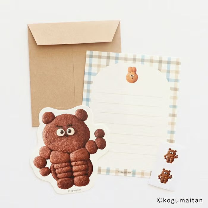 Furukawa Shiko x Kogumaitan Café Die-Cut Mini letter Set Kumamusuru