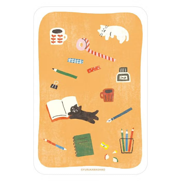 Furukawa Shiko x Hontowatashi Clear Bookmark Stationery and Cat