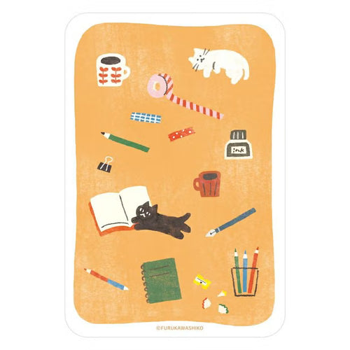 Furukawa Shiko x Hontowatashi Clear Bookmark Stationery and Cat