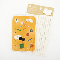 Furukawa Shiko x Hontowatashi Clear Bookmark Stationery and Cat view 3