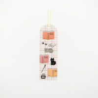 Furukawa Shiko x Hontowatashi Clear Bookmarker Cat Pink Check view 2