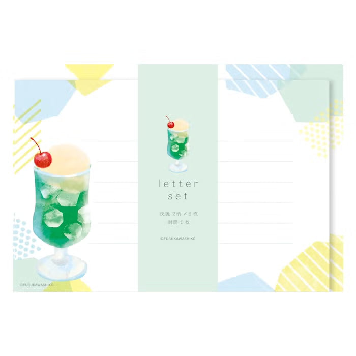Furukawa Shiko Translucent Mino Washi Letter Set Melon Cream Soda