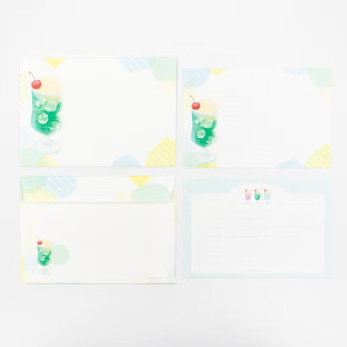 Furukawa Shiko Translucent Mino Washi Letter Set Melon Cream Soda