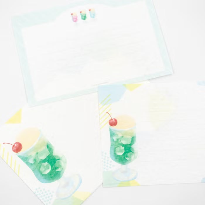Furukawa Shiko Translucent Mino Washi Letter Set Melon Cream Soda