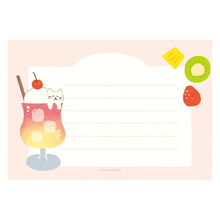 Furukawa Shiko Translucent Mino Washi Letter Set Soda Cat