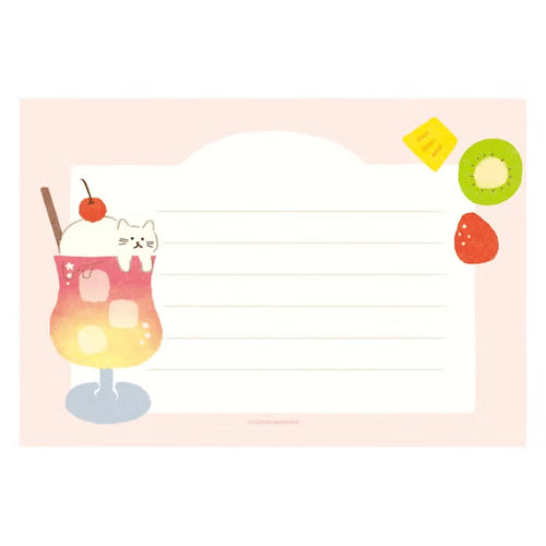 Furukawa Shiko Translucent Mino Washi Letter Set Soda Cat