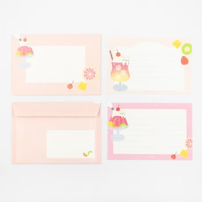 Furukawa Shiko Translucent Mino Washi Letter Set Soda Cat