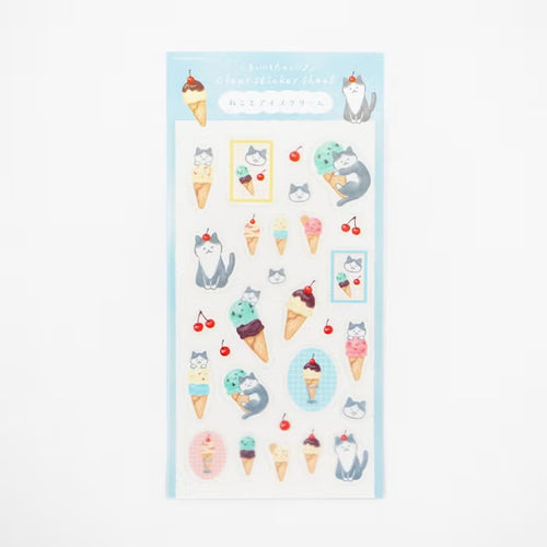 Furukawa Shiko Clear Sticker Cat and Ice Cream