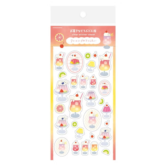 Furukawa Shiko Clear Sticker Jelly and Soda Kitten