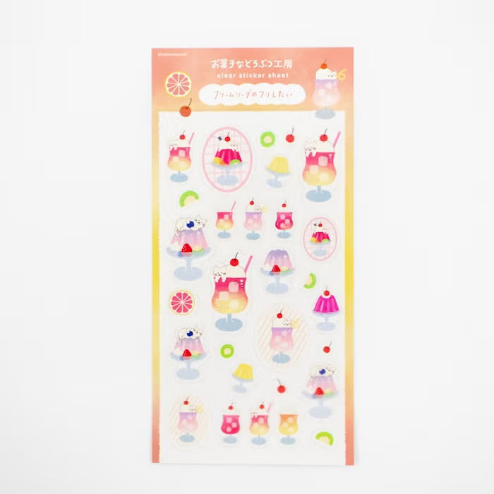 Furukawa Shiko Clear Sticker Jelly and Soda Kitten