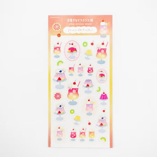 Furukawa Shiko Clear Sticker Jelly and Soda Kitten
