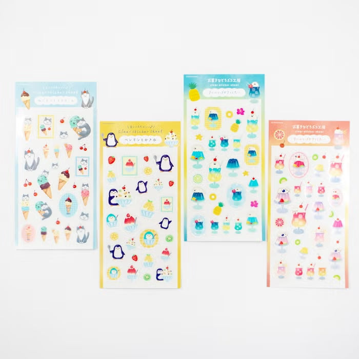 Furukawa Shiko Clear Sticker Jelly and Soda Kitten