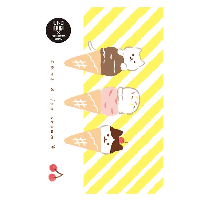 Furukawa Shiko x Retro Printing JAM Postcards Set - Cat and Ice Cream I Penguin and Shaved Ice I Jelly Kitten