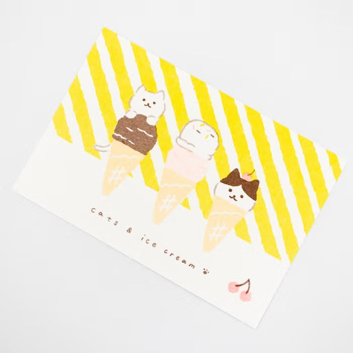 Furukawa Shiko x Retro Printing JAM Postcards Set - Cat and Ice Cream I Penguin and Shaved Ice I Jelly Kitten