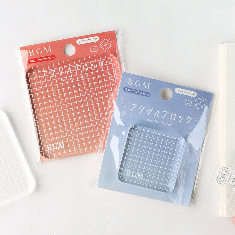 BGM Clear Stamp Acrylic Block Large Grid