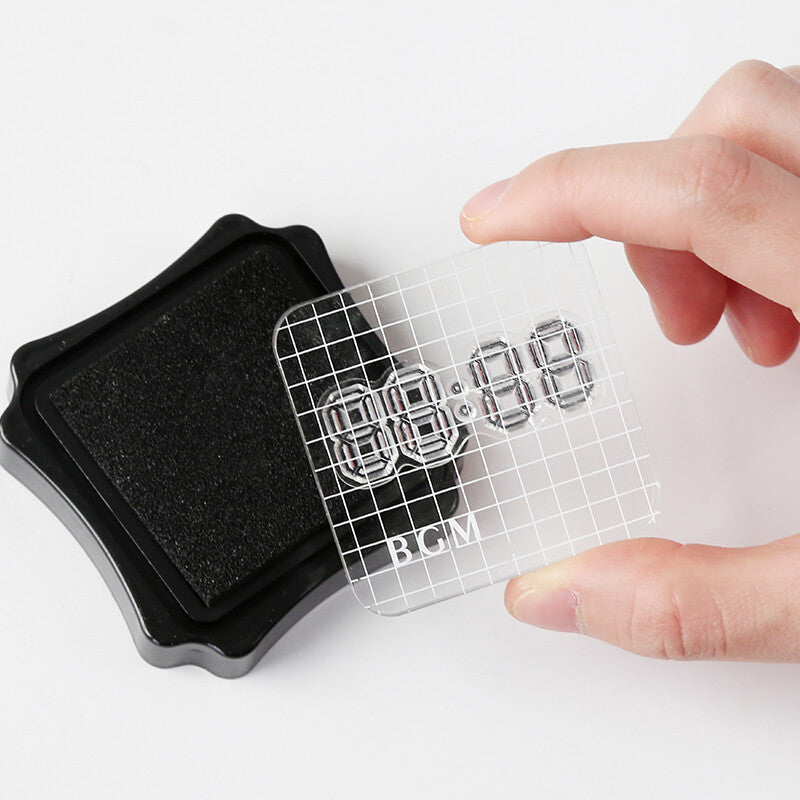 BGM Clear Stamp Acrylic Block Small Grid