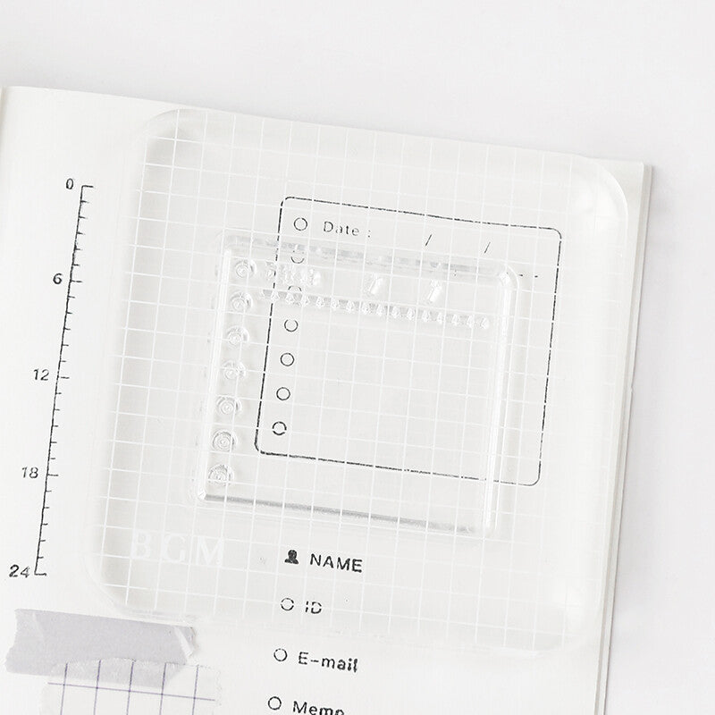 BGM Clear Stamp Acrylic Block Small Grid