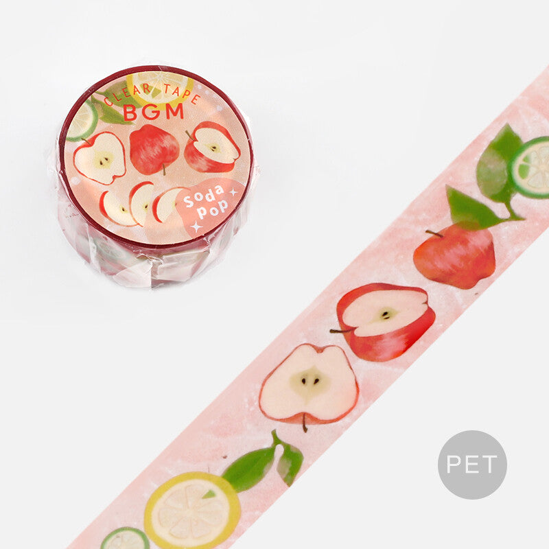 BGM Washi Tape Flower Soda Fruits Clear 6-types
