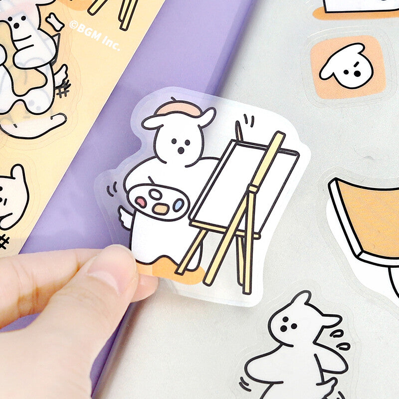 BGM Clear Sticker Petit Puppy