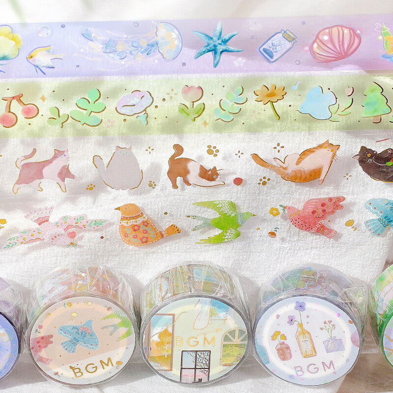 BGM Clear Tape Foil Stamped Life Melody