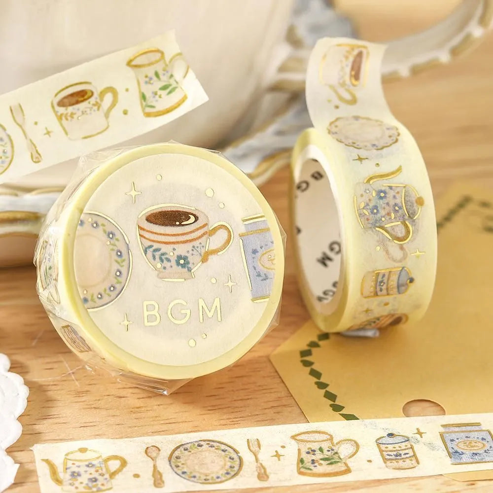 BGM Masking Tape Foil Stamped Life - Afternoon Tea Set