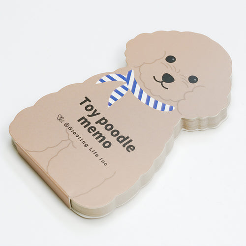 Greeting Life Animal Die-Cut Memo: Poodle