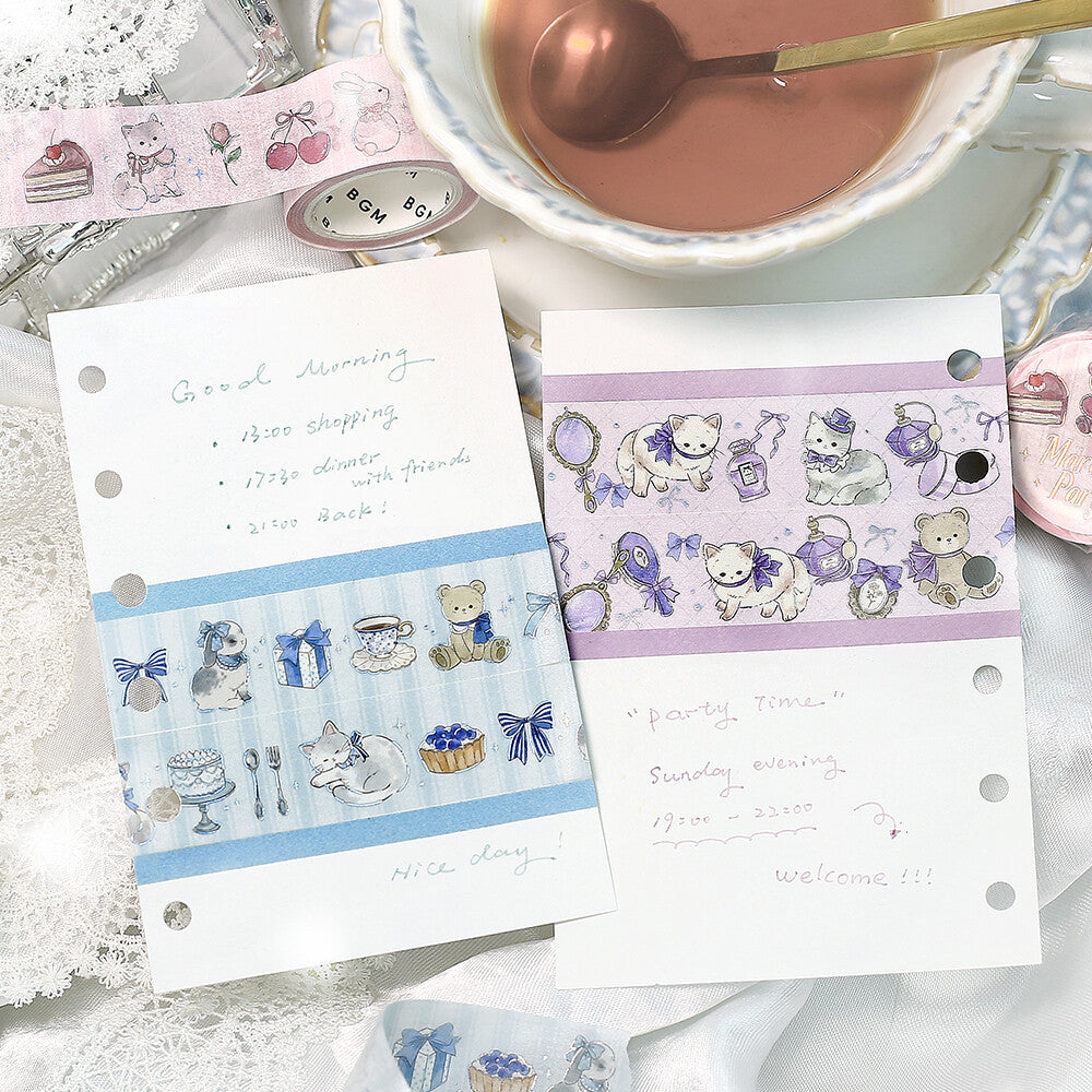 BGM Masking Tape Foil Stamped Fairytale Party - Tea Time