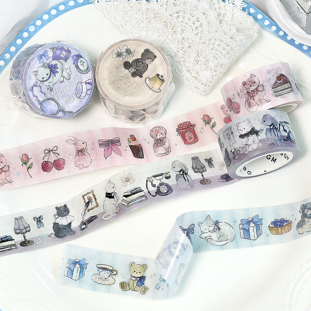 BGM Masking Tape Foil Stamped Fairytale Party - Tea Time