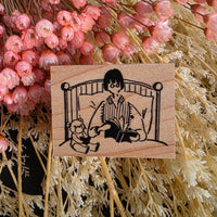 MA7stamp Rubber Stamp Fumiko - Reading before bed view 1