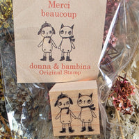 Donna & Bambina Rubber Stamp - Cat & Dog view 1