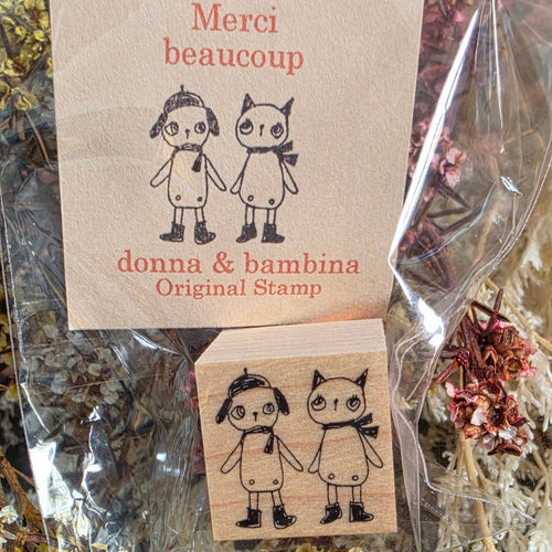 Donna & Bambina Rubber Stamp - Cat & Dog