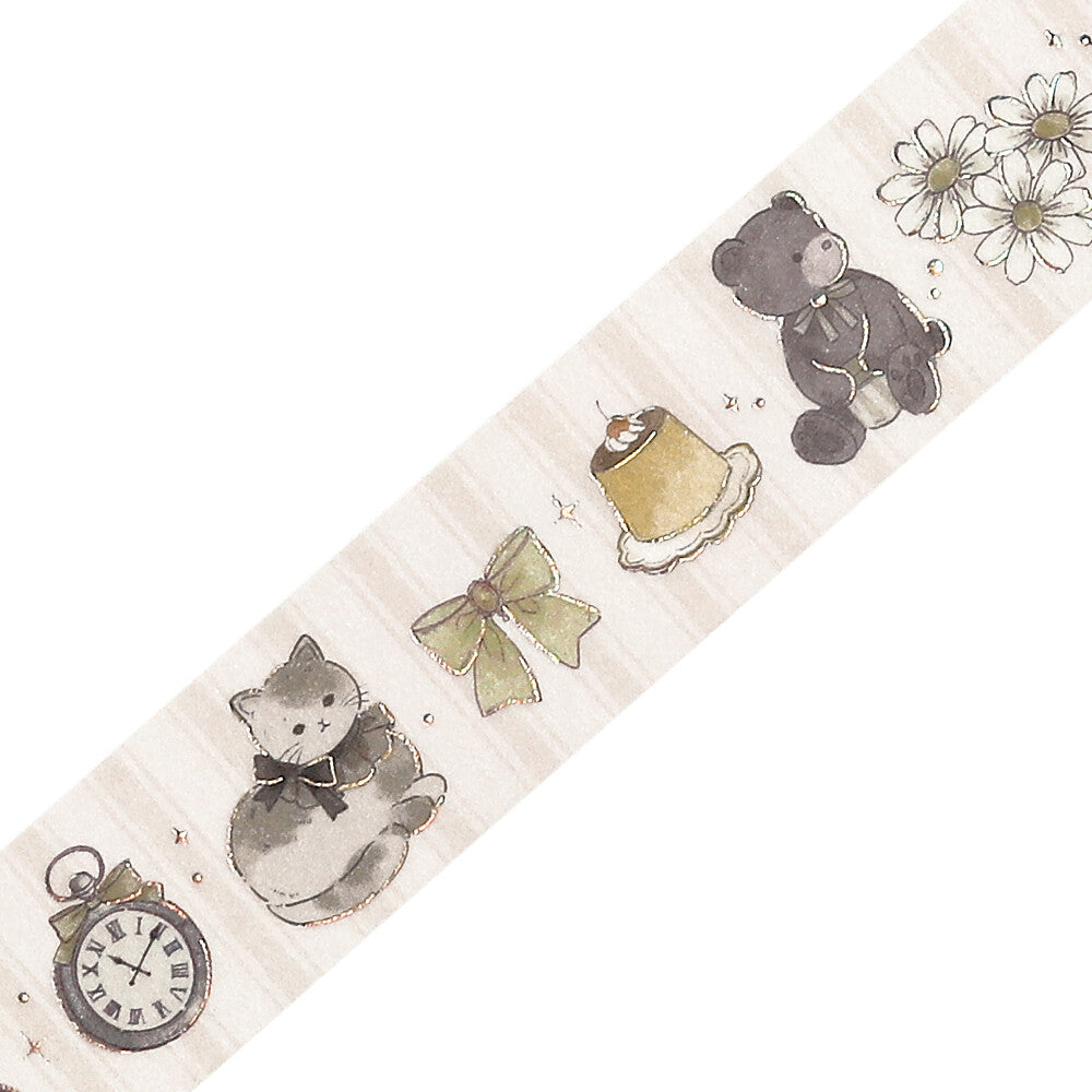BGM Masking Tape Foil Stamped Fairytale Party - Milk Tea