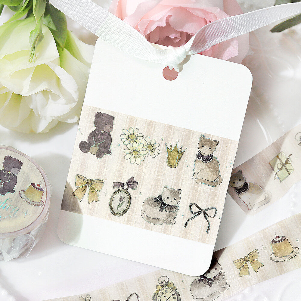 BGM Masking Tape Foil Stamped Fairytale Party - Milk Tea