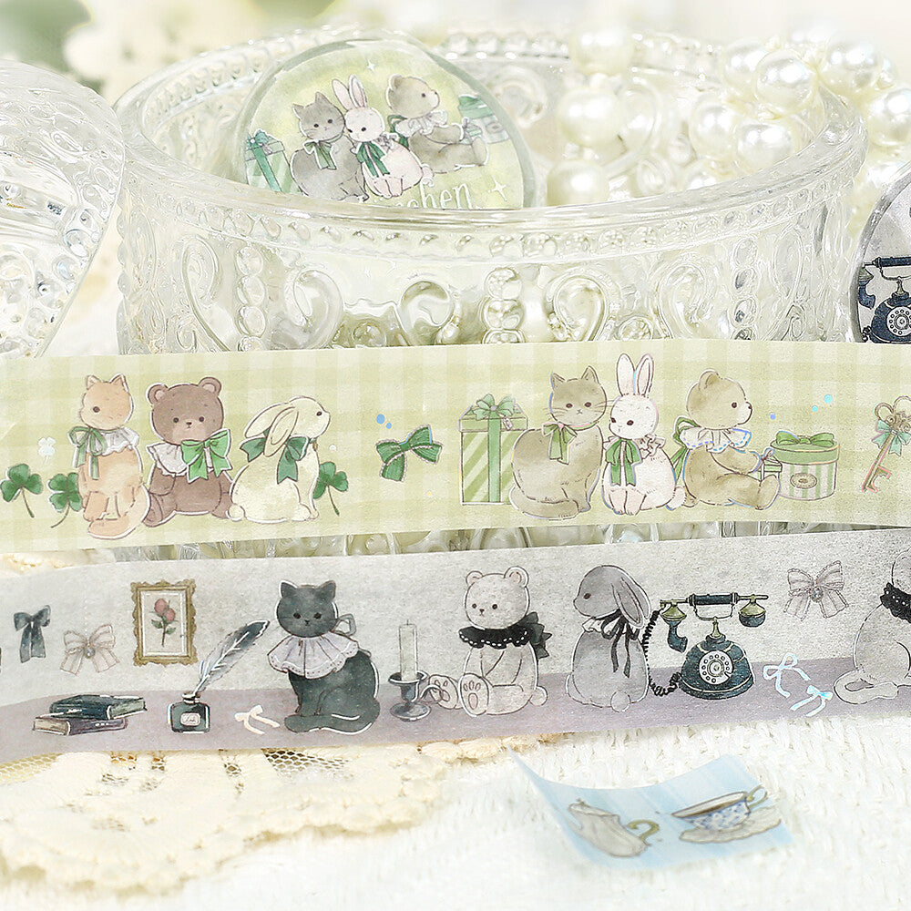 BGM Masking Tape Foil Stamped Fairytale Party - Silver Gray