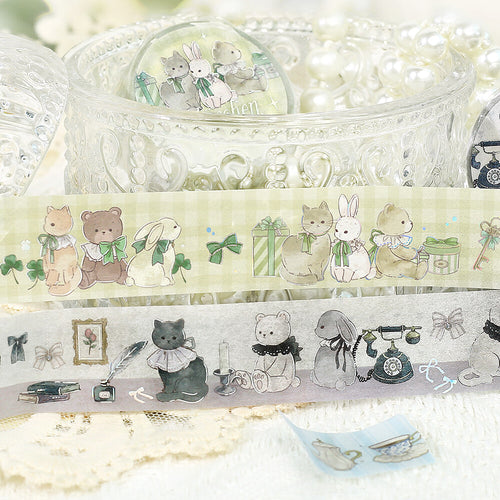 BGM Masking Tape Foil Stamped Fairytale Party - Silver Gray