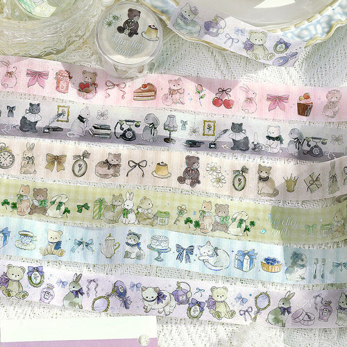 BGM Masking Tape Foil Stamped Fairytale Party - Silver Gray