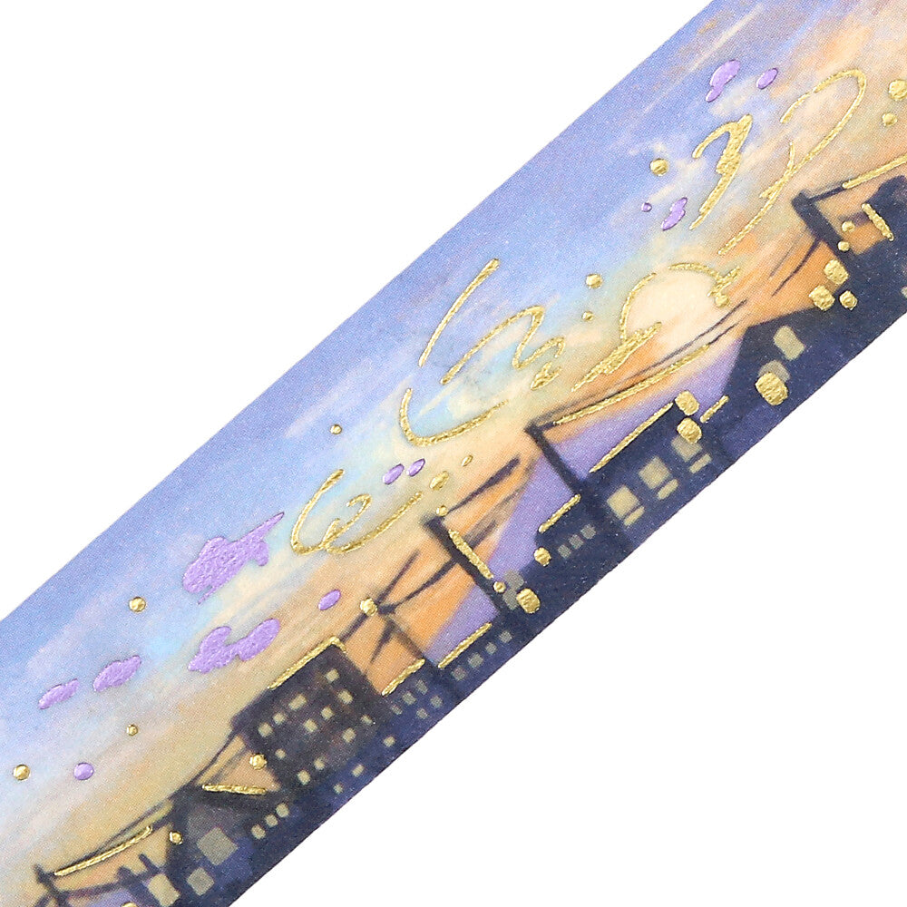 BGM Masking Tape Double Foil Stamped Sky Encyclopedia - Sunset