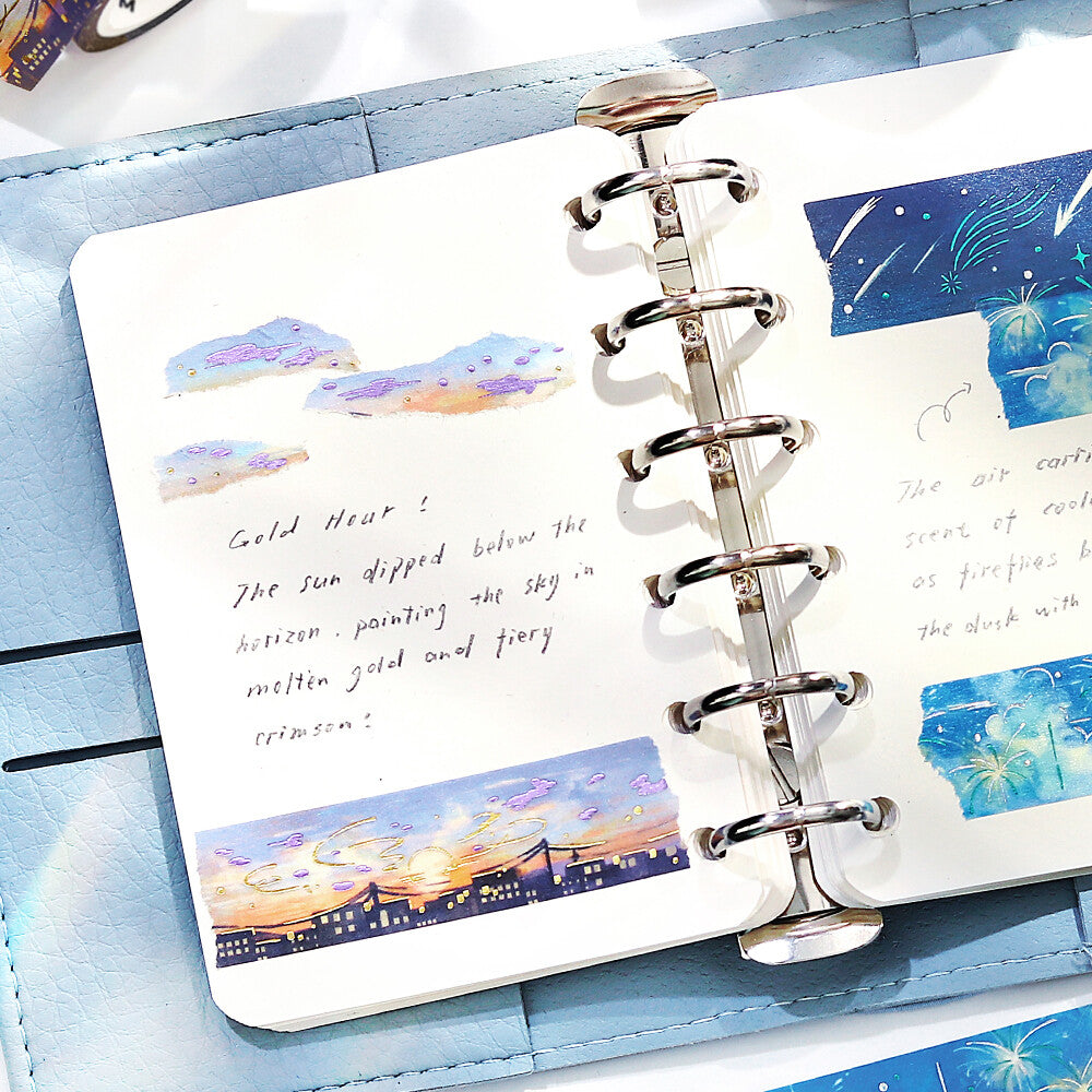 BGM Masking Tape Double Foil Stamped Sky Encyclopedia - Sunset