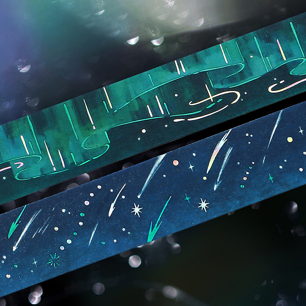 BGM Masking Tape Double Foil Stamped Sky Encyclopedia - Aurora