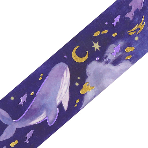 BGM Masking Tape Double Foil Stamped Sky Encyclopedia - Calm Night