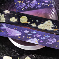 BGM Masking Tape Double Foil Stamped Sky Encyclopedia - Calm Night view 3