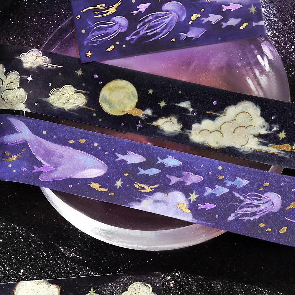 BGM Masking Tape Double Foil Stamped Sky Encyclopedia - Calm Night