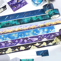 BGM Masking Tape Double Foil Stamped Sky Encyclopedia - Calm Night view 5