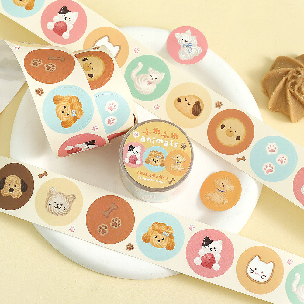 BGM Round Stickers - Fluffy Animals