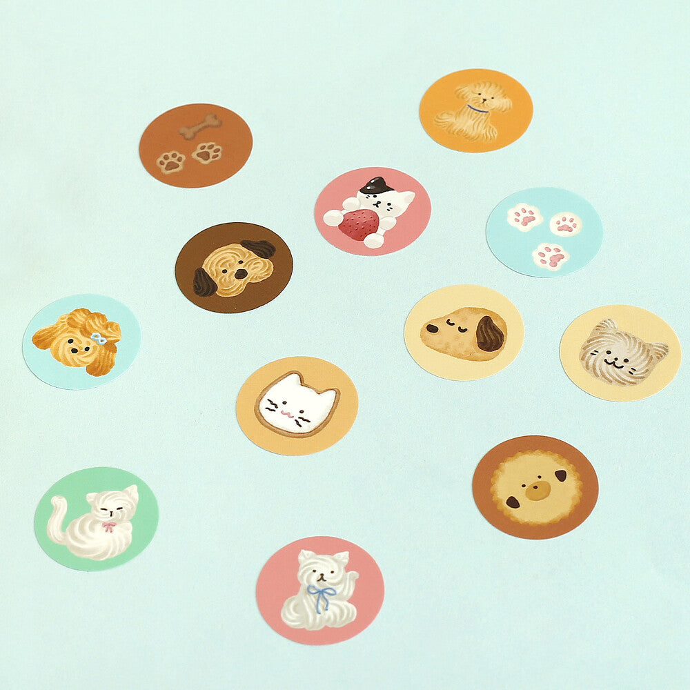 BGM Round Stickers - Fluffy Animals