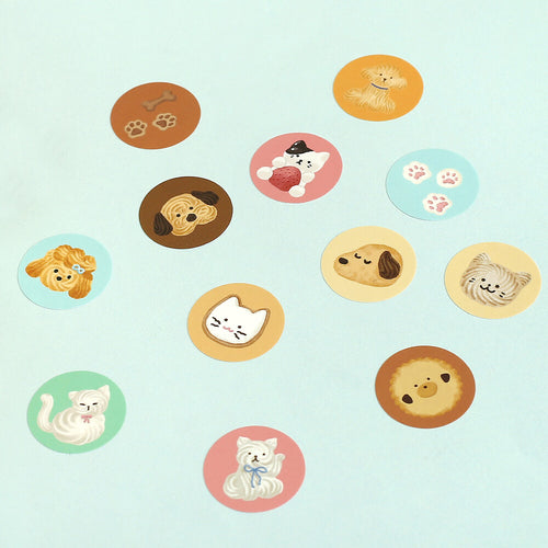 BGM Round Stickers - Fluffy Animals