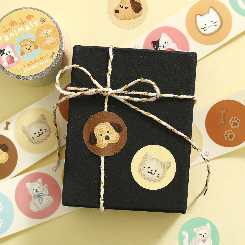 BGM Round Stickers - Fluffy Animals